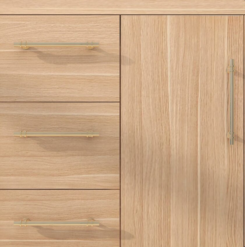 8 36 Inch Light Oak Single Sink Bathroom Vanity Integrated Solid Surface Top Soft Close Drawers & Doors
