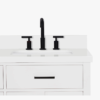8 36 Inch White Shaker Single Sink Bathroom Vanity White Quartz Top Soft Close Drawers Matte Black Hardware