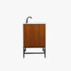 8 Modern Farmhouse Walnut Vanity Cabinet with Open Base Clearance for Industrial Bathroom Remodel
