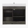 8 Farmhouse Rustic Gray Vanity with Cross Barn Door for Country & Industrial Bathroom Remodel