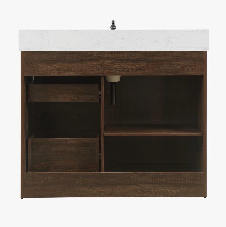 8 Rustic Farmhouse Brown Vanity for Country, Industrial & Transitional Bathroom Remodel