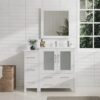 8 Clean White Contemporary Vanity Cabinet Set for Coastal, Farmhouse & Neutral Bath Remodel