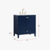 Minimalist Navy All-in-One Bathroom Vanity with Undermount Sink