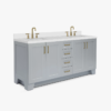9 Spacious Light Gray All-in-One Double Sink Shaker Bathroom Vanity