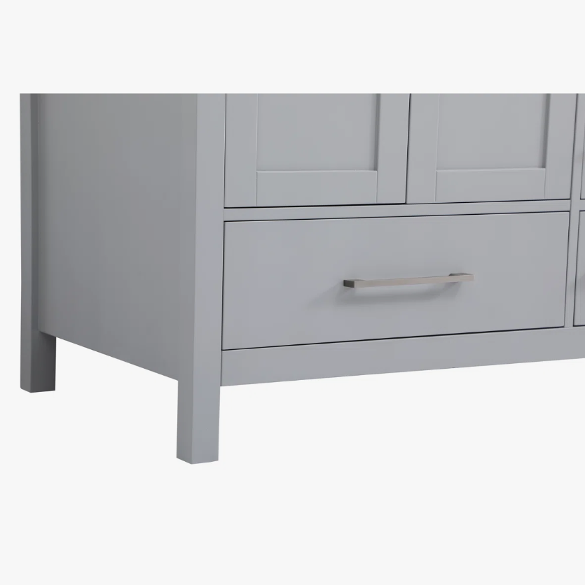9 Transitional Single Sink Gray Shaker Bathroom Vanity Cabinet