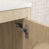 9 Arched Rattan Door Mid-Century Modern Bathroom Vanity Cabinet