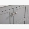 Gray Shaker Single Sink Vanity Cabinet with Silver Knobs & Open Bottom Storage
