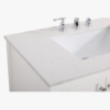 9 36 Inch White Shaker Farmhouse Freestanding Bathroom Vanity with Marble Top & Slatted Shelf