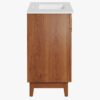 Mid-Century Walnut Single Sink Vanity Cabinet with 2 Doors & Dual Top Drawers