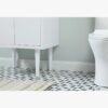 9 24 Inch White Mid-Century Single Sink Bathroom Vanity with White Quartz Top