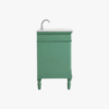9 36 Inch Sage Green Traditional Single Sink Bathroom Vanity with White Quartz Top