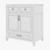 9 30 Inch White Shaker Freestanding Bathroom Vanity with Integrated Ceramic Sink & Large Storage Drawer