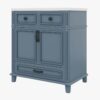 9 Modern Navy Blue Bathroom Vanity Cabinet with Soft Close Doors & Multi Drawer Storage