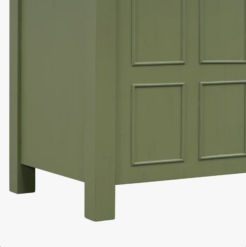 36" Olive Green Farmhouse Bathroom Vanity with White Undermount Sink