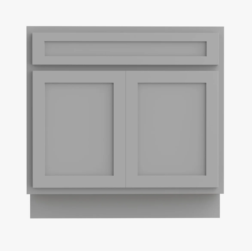 9 36 Inch Grey Shaker Bathroom Storage Cabinet for Custom Countertop Matching