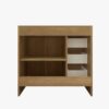 9 Modern Freestanding Oak Bathroom Vanity with 3 Drawers & Double Storage Doors