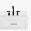 9 36 Inch White Shaker Single Sink Bathroom Vanity White Quartz Top Soft Close Drawers Matte Black Hardware