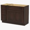 9 Modern Dark Walnut Shaker Vanity Base Cabinet for Custom Countertop Bathroom Remodel