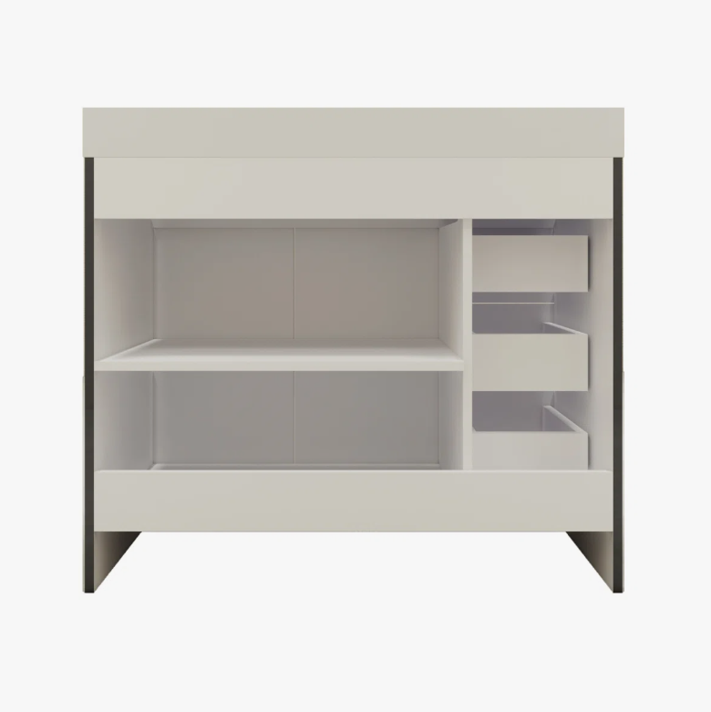 9 Modern High Gloss Gray Bathroom Vanity with Integrated White Solid Surface Sink Top