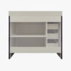 9 Modern Gloss Navy Bathroom Vanity Cabinet with Integrated White Solid Surface Sink Top