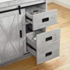 9 Light Gray Farmhouse Vanity with Cross Barn Door for Coastal, Modern Farm & Industrial Bath Remodel