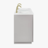60 Inch Fluted Light Gray Double Undermount Sink Bathroom Vanity, White Quartz Countertop & Brushed Gold Hardware