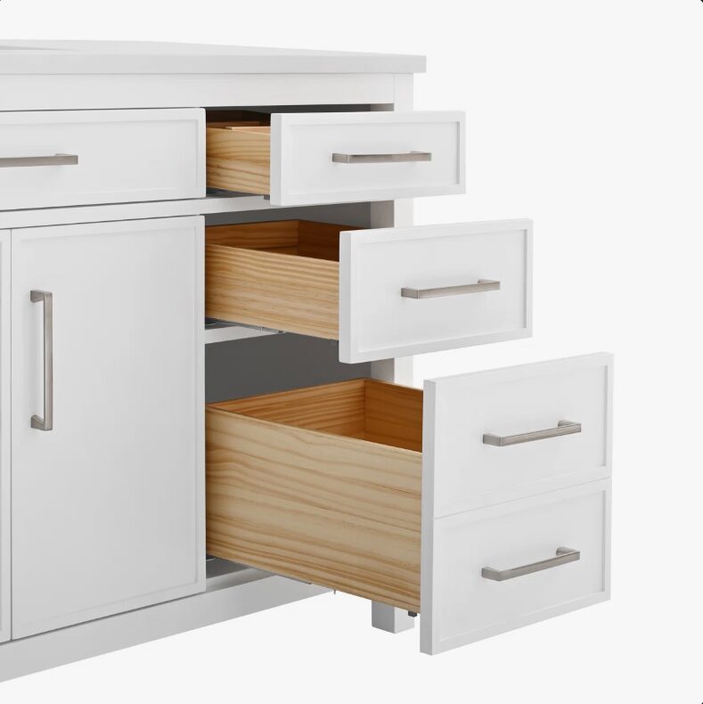60" Solid White Wood Single Vanity Cabinet for Minimalist & Farmhouse Bathroom Remodel