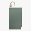 9 72 Inch Sage Green Shaker Double Undermount Sink Bathroom Vanity, White Quartz Countertop & Brushed Gold Hardware