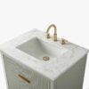 9 Soft Sage Reeded Bathroom Vanity with Brushed Gold Hardware