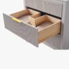 9 Soft Grey Reeded Bath Vanity with Brushed Gold Pull Handles