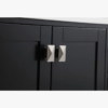 Modern Single Sink Black Bathroom Vanity Cabinet with Silver Hardware