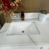 60" White Shaker Double Sink Bathroom Vanity Base Cabinet