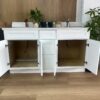 60" White Shaker Double Sink Bathroom Vanity Base Cabinet