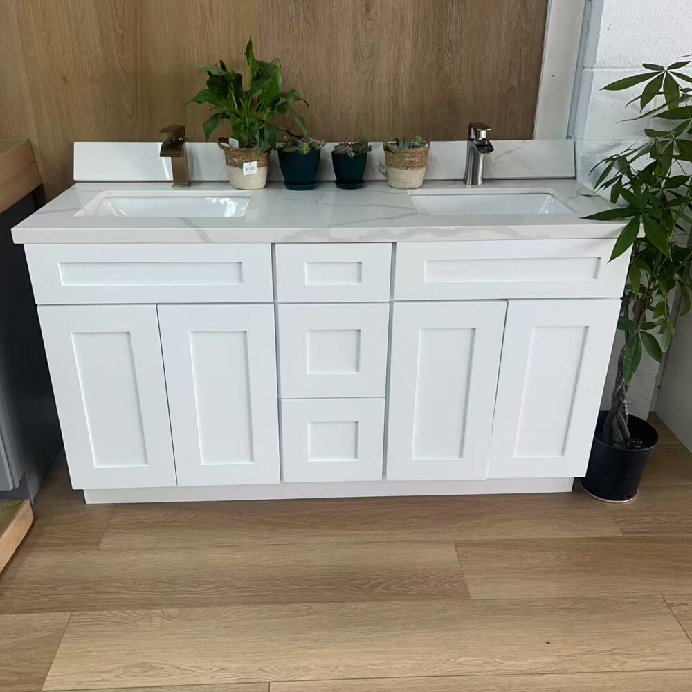 Weixin Image_20250216105838 Modern 60"W Shaker Bathroom Vanity with Large Storage Drawers & Doors