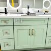 Weixin Image_20250222114623 60" Sage Green Shaker Single Sink Bathroom Vanity Base Cabinet