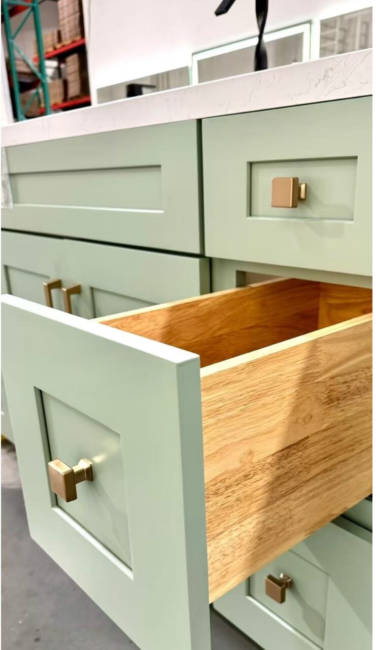 Weixin Image_20250222114934 60" Sage Green Shaker Single Sink Bathroom Vanity Base Cabinet