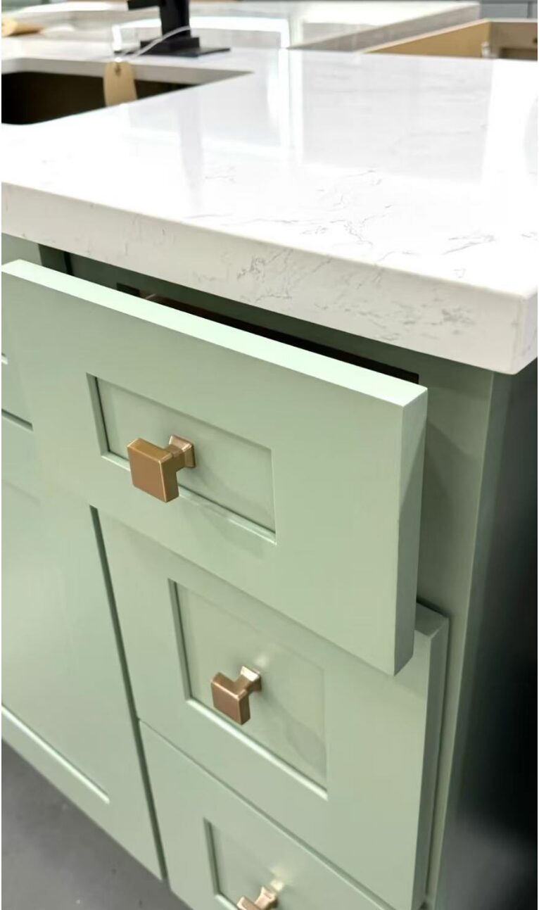 Weixin Image_20250222115025 60" Sage Green Shaker Single Sink Bathroom Vanity Base Cabinet