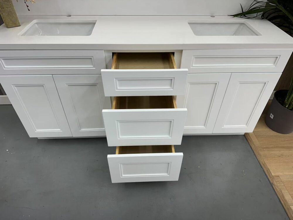 Weixin Image_20250315122314 60" White Shaker Double Sink Bathroom Vanity Base Cabinet