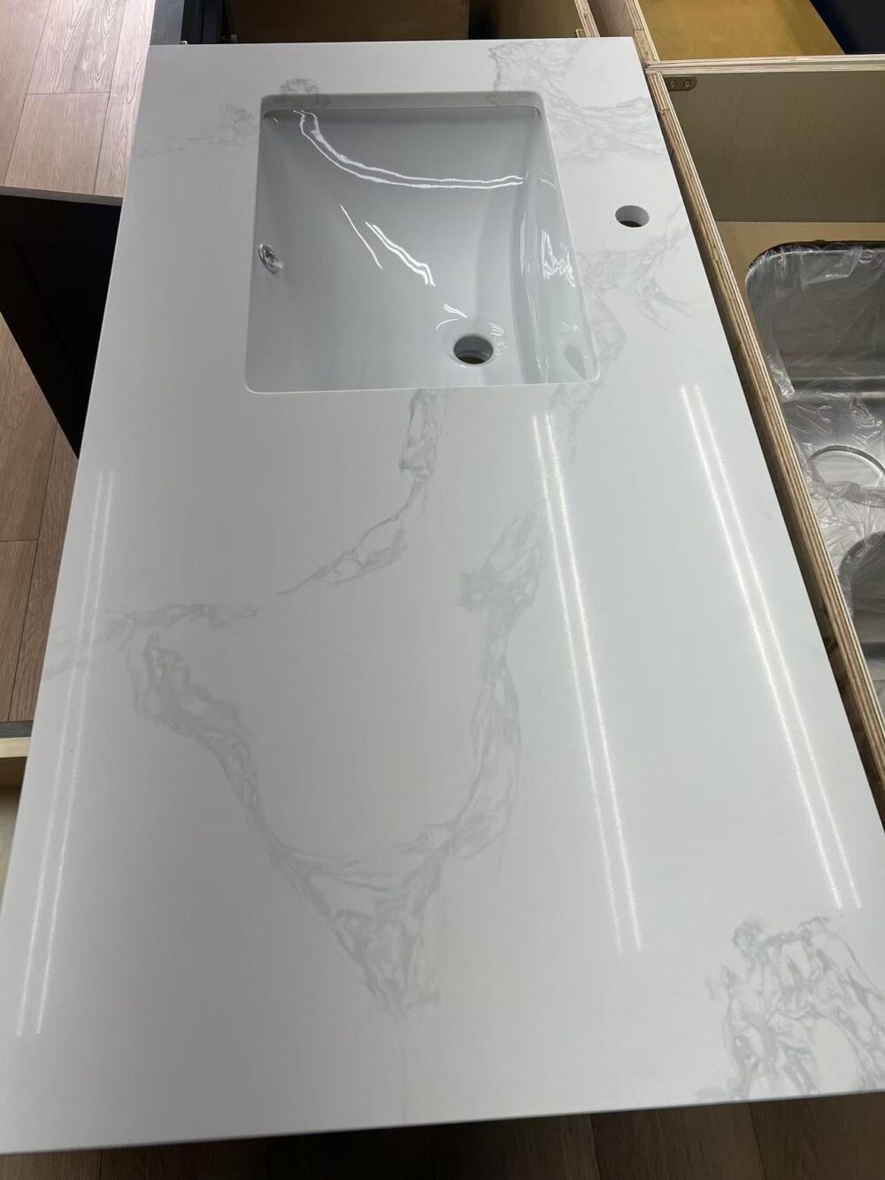 Weixin Image_20250413115059 36" Weathered Grey Shaker Single Sink Bathroom Vanity Base Cabinet
