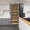 Modular Freestanding Grey Shaker Tall Pantry Cabinet for Kitchen & Utility Room