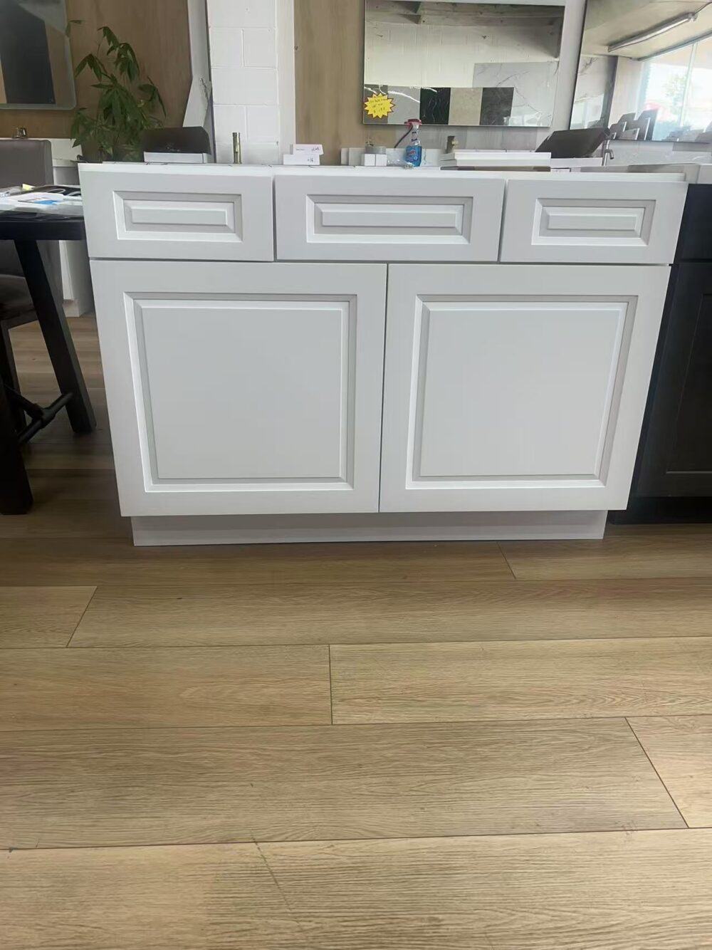 Weixin Image_20250622112348 36" White Shaker Single Sink Bathroom Vanity Base Cabinet