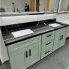 60" Sage Green Shaker Double Sink Bathroom Vanity Base Cabinet