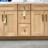 60" Natural Oak Shaker Double Sink Bathroom Vanity Base Cabinet