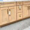 60" Natural Oak Shaker Double Sink Bathroom Vanity Base Cabinet