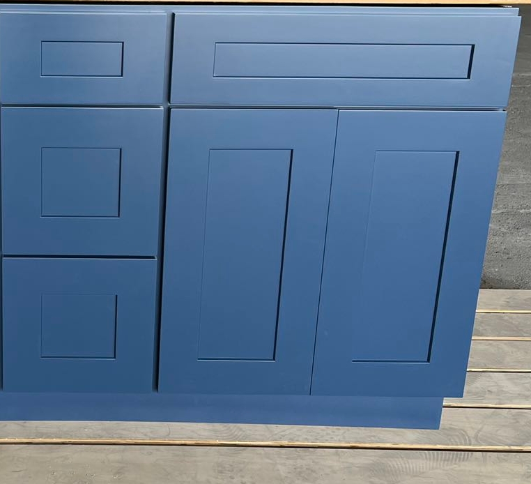 Weixin Screenshot_20250511150804 36" Navy Blue Shaker Single Sink Bathroom Vanity Base Cabinet