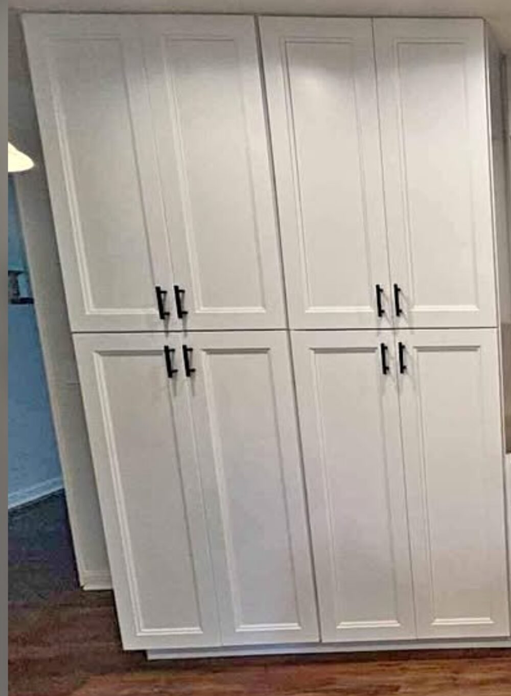 30" White Shaker Tall Pantry Cabinet with Crown Molding