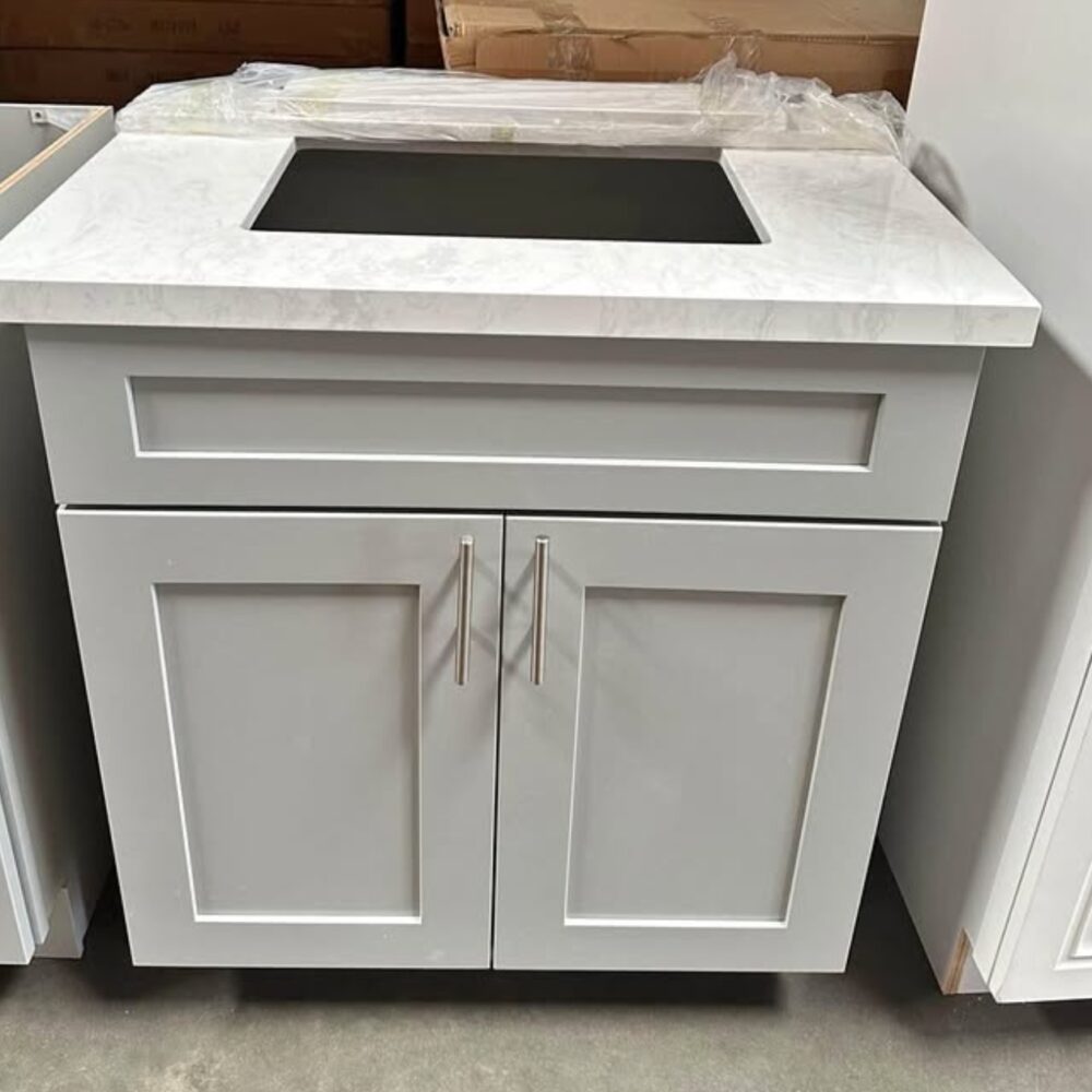Weixin Screenshot_20250714171456 Transitional Light Gray Shaker Bathroom Vanity Single Sink for Guest Bath Remodel