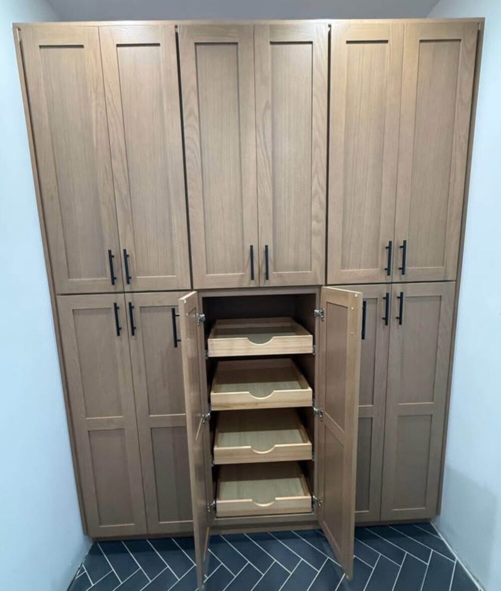 Full Height 12-Door Wood Kitchen Pantry Storage Cabinet