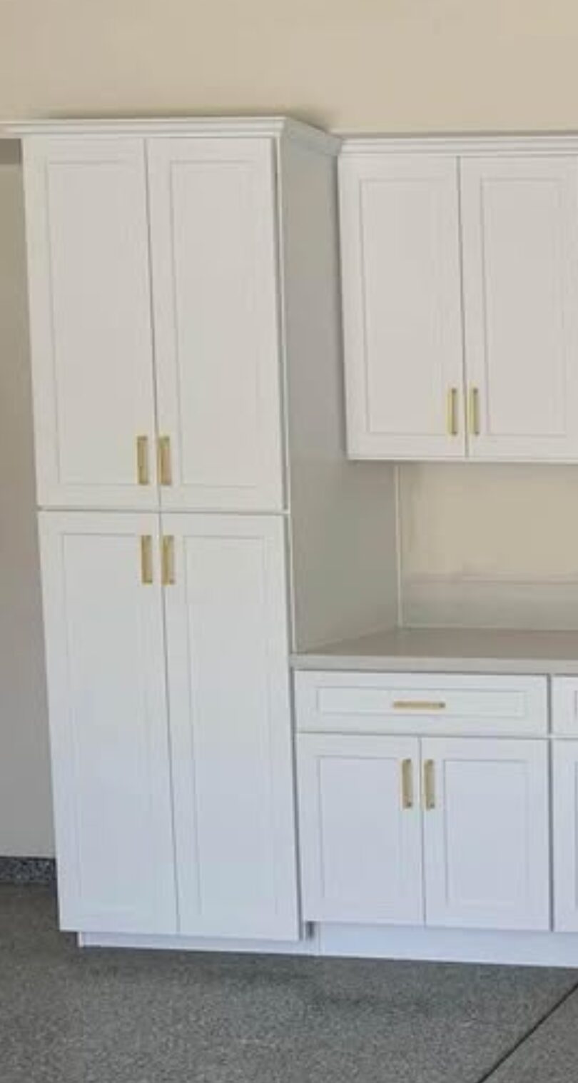 Full Height Matte White Kitchen Pantry Cabinet Soft Close Shaker Doors