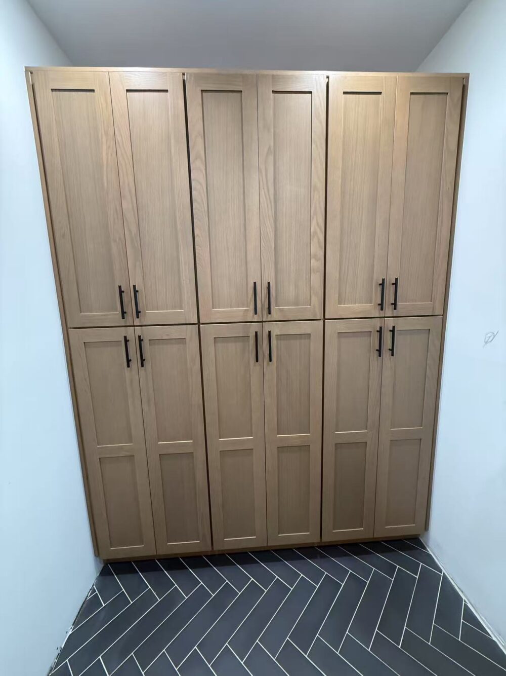 Full Height 12-Door Wood Kitchen Pantry Storage Cabinet